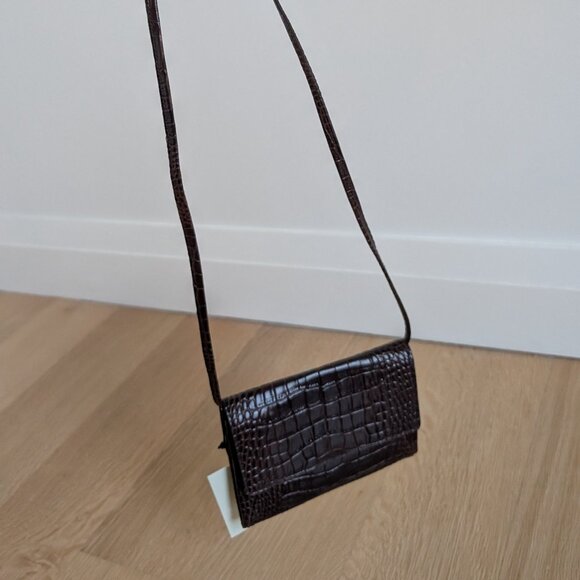 Vagabond leather croc crossbody mini bag - Picture 3 of 5